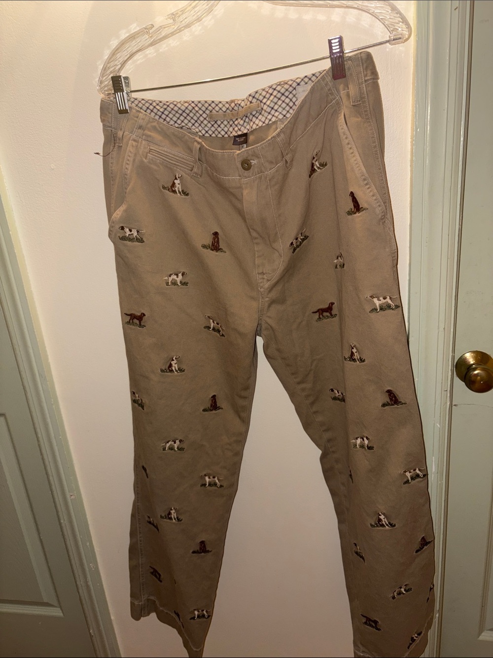 Polo by Ralph Lauren Tan Chinos with Embroidered Hunting Dogs